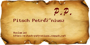 Pitsch Petróniusz névjegykártya